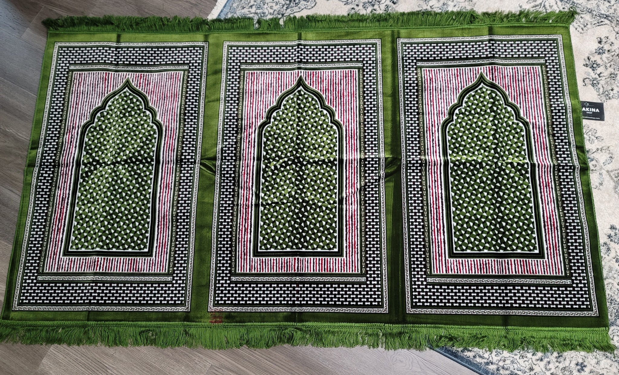 Multi Person Turkish Prayer Rug- Green #4 – Sakina Shop