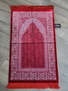 Turkish Luxury Double Plush Prayer Rug-  Red & White #15