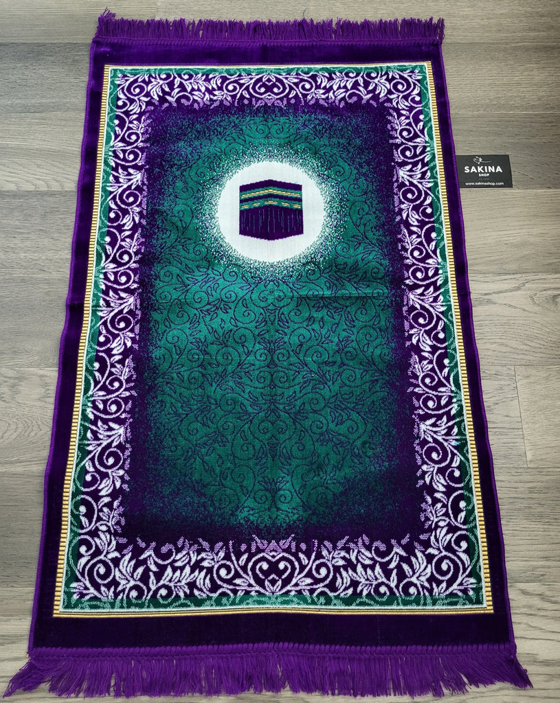 Kaaba Turkish DAILY Plush Prayer Rug PURPLE