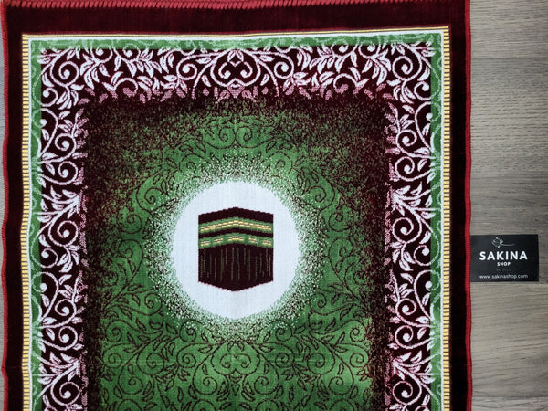 Kaaba Turkish DAILY Plush Prayer Rug RED